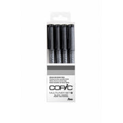 Copic Multiliner Black Marker Set - Professional Sketching Pens (4-Piece)
