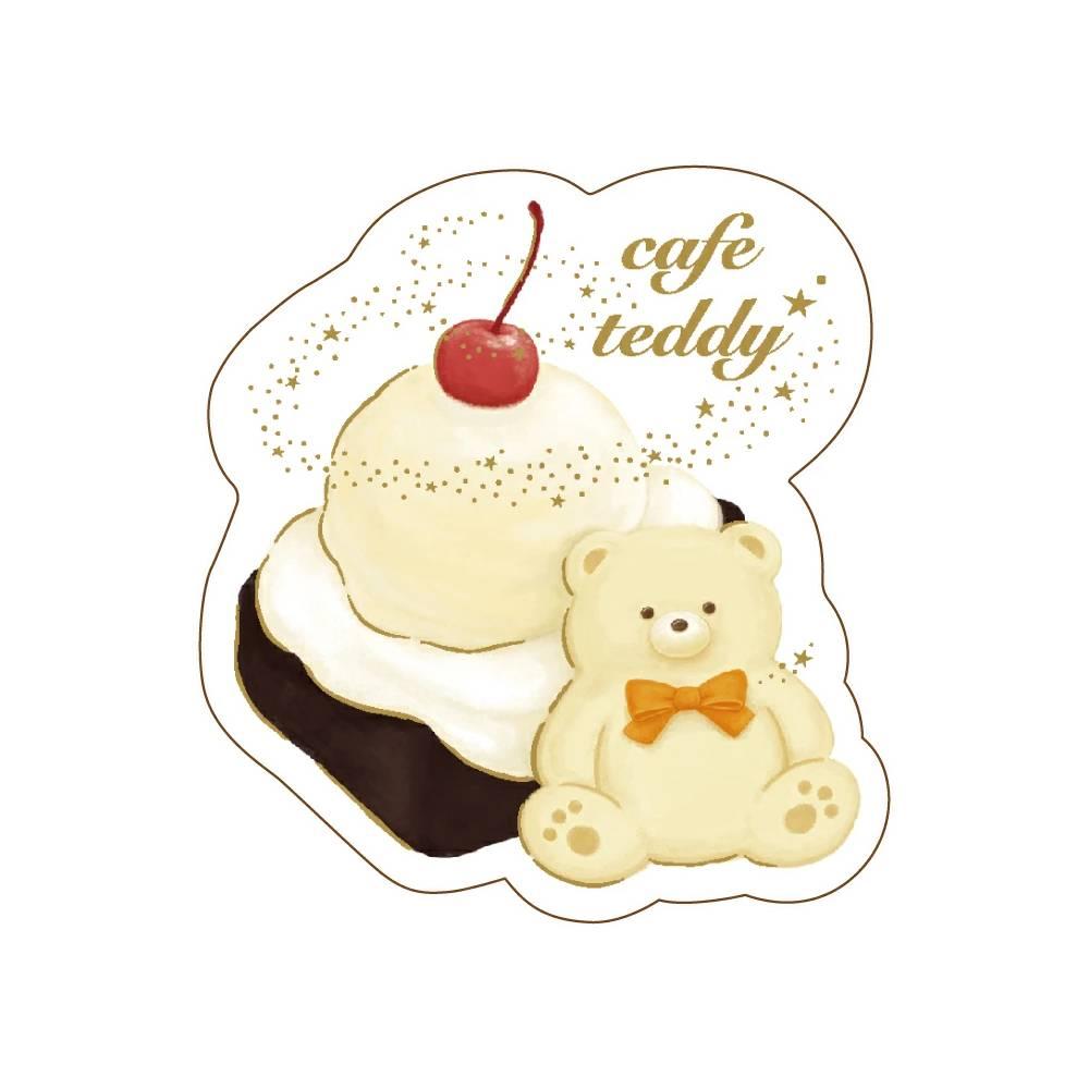 Large Foil-Stamped Teddy Bear Cake Sticker – Cute Decorative Paper