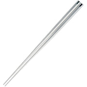 Premium 245mm Japanese stainless steel chopsticks with a sleek silver finish on a minimalist background