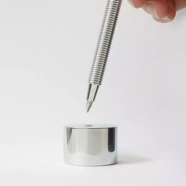 Delight Labo Silver Standing Ballpoint Pen Brass Aluminum Design