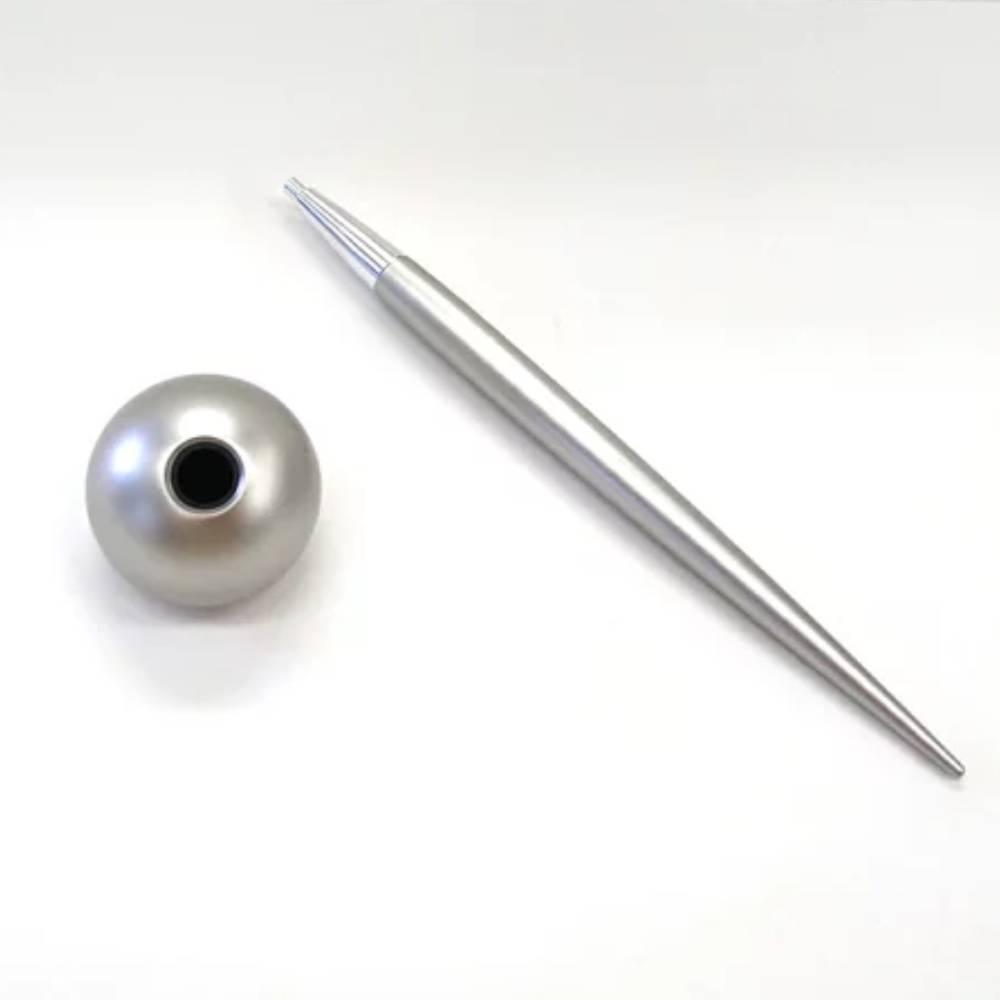 Delight Labo Sand Silver Ballpoint Pen with Elegant Stand Set