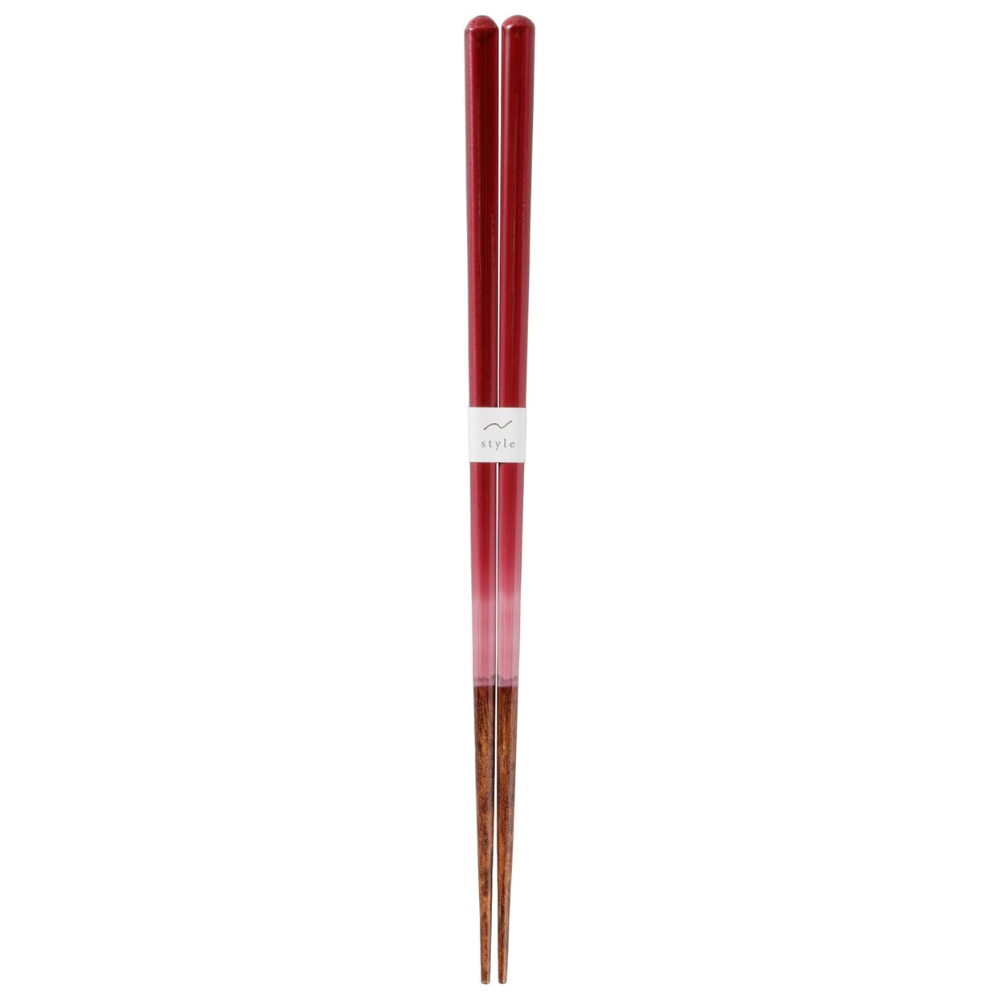 Aoba Wine Red Dishwasher‑Safe Wooden Chopsticks – 23 cm Length