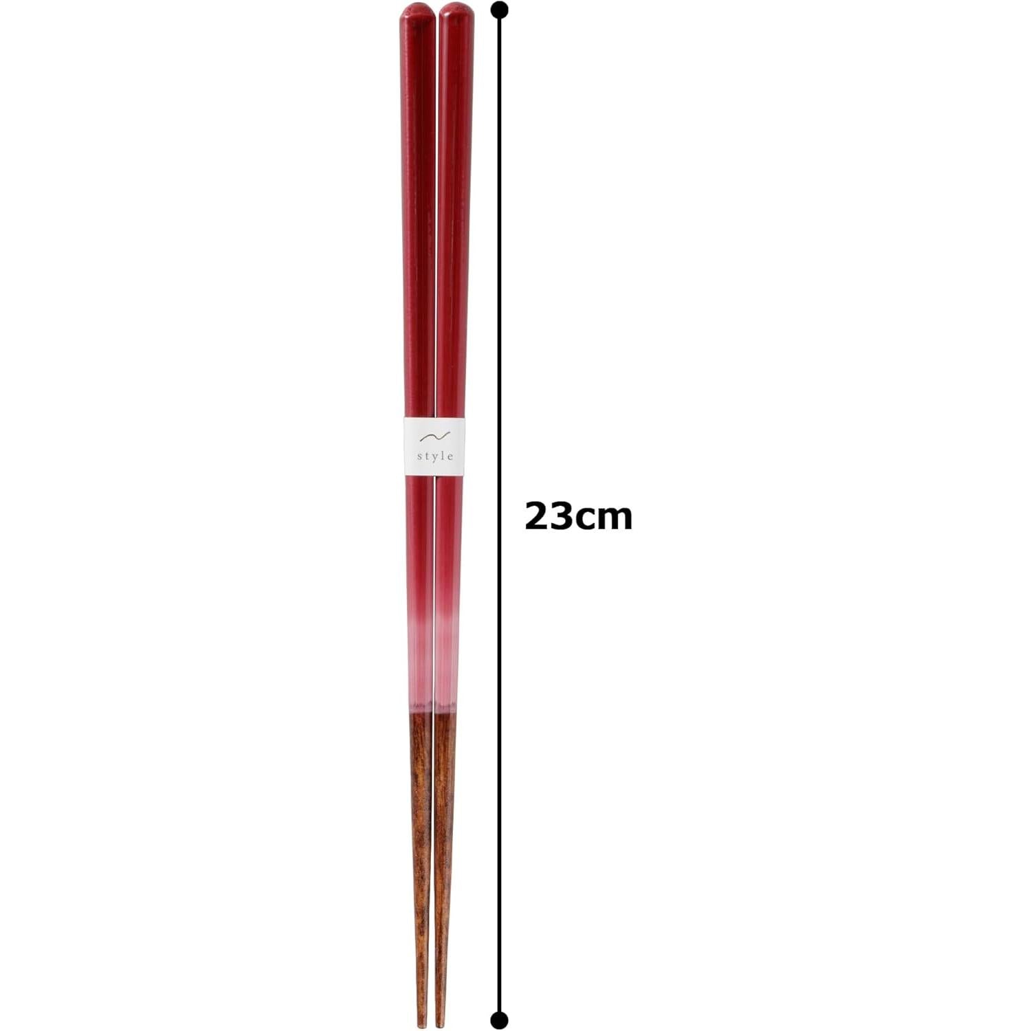 Aoba Wine Red Dishwasher‑Safe Wooden Chopsticks – 23 cm Length