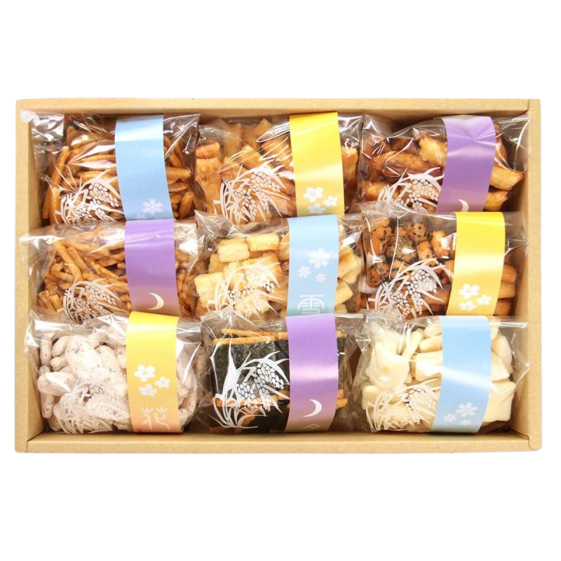 Echigo Arare Additive-Free 9-Type Japanese Rice Cracker Assortment 630g