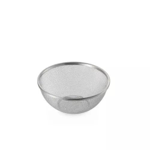 Wahei Enzo professional heavy-duty stainless steel mesh colander with sturdy base and handles