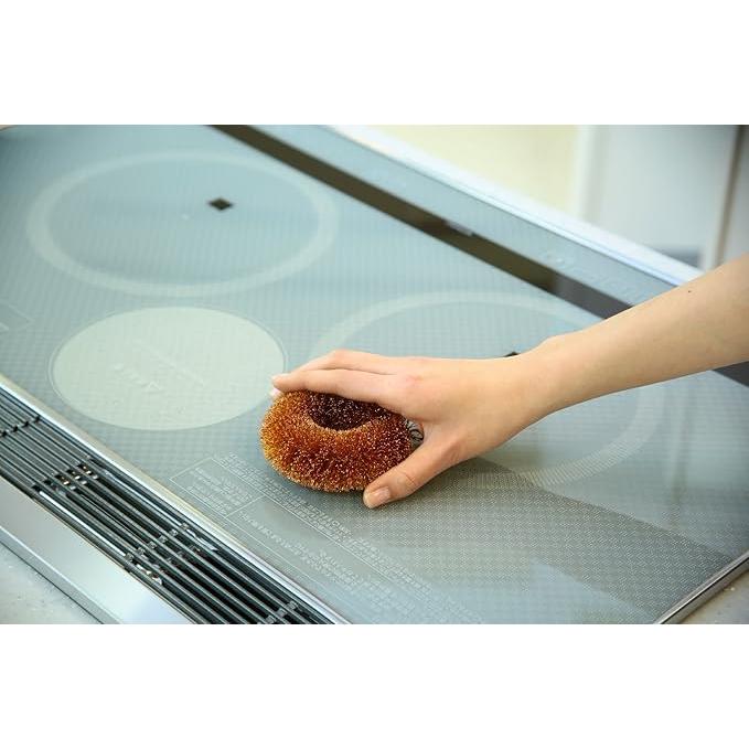 Durable Premium Fujisho Copper Antibacterial Tawashi Non‑Scratch Scrubber