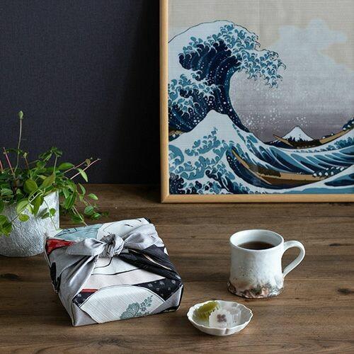 Organic Cotton Furoshiki Wrapping Cloth – Great Wave Design 48x48cm