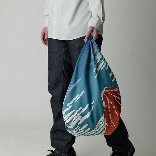 Red Fuji Ukiyo-e Cotton Furoshiki Wrapping Cloth 104cm Square