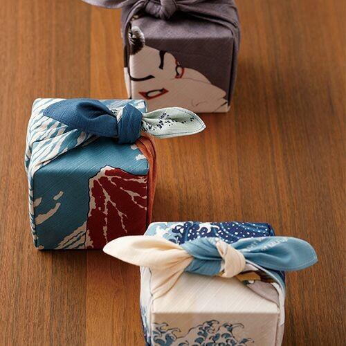 Red Fuji Ukiyo-e Furoshiki Cotton Wrapping Cloth 48x48cm