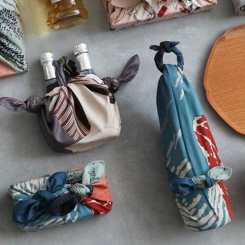 Red Fuji Ukiyo-e Furoshiki Organic Cotton Wrapping Cloth 70x70cm