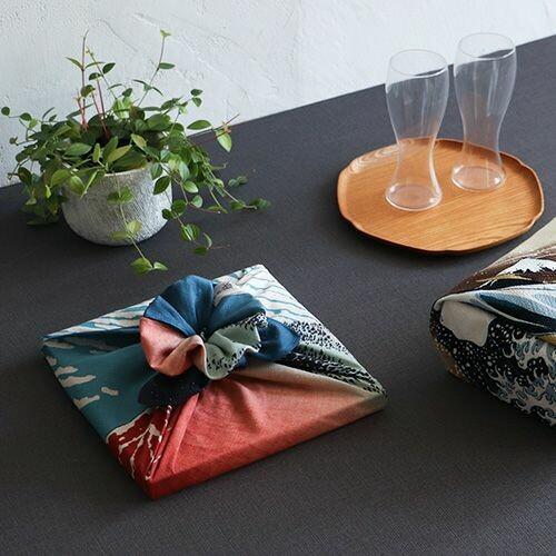 Red Fuji Ukiyo-e Furoshiki Organic Cotton Wrapping Cloth 70x70cm