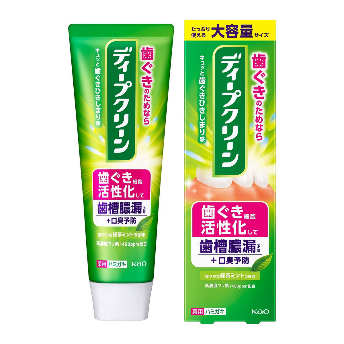 Kao Deep Clean Medicated Toothpaste 160 g, Green Tea Mint [Quasi-Drug]