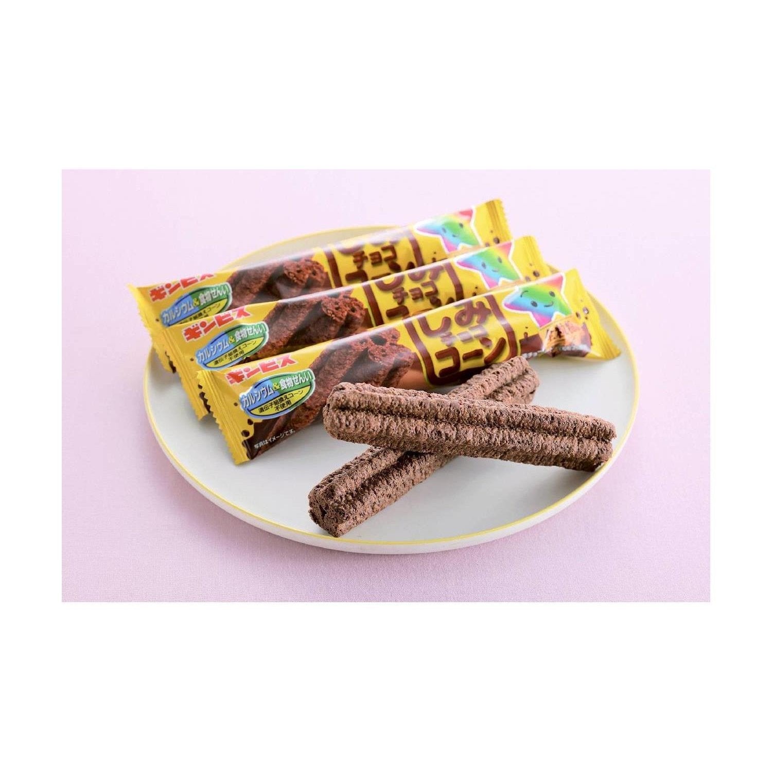 Ginbis Shimi Choco Stick Chocolate Covered Corn Puff Snack Ten-Pack