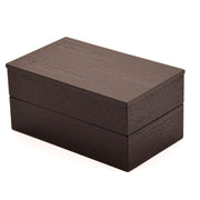 Isuke Black Ash Wood Two‑Tier Bento Lunch Box Large