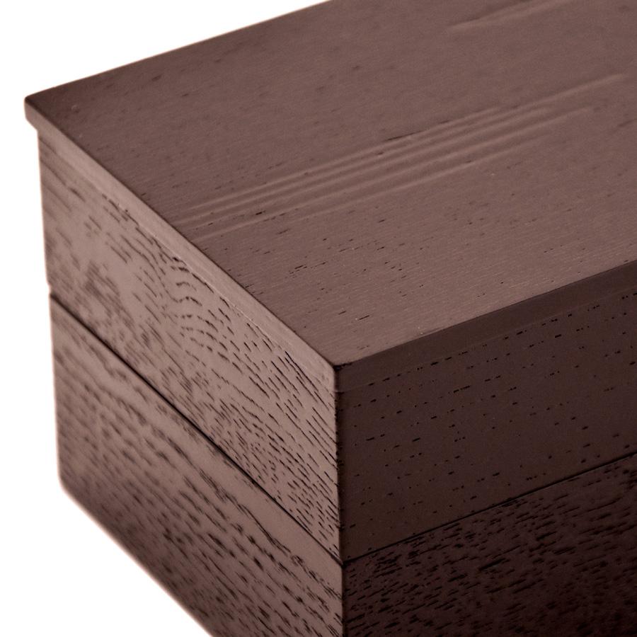 Isuke Black Ash Wood Two‑Tier Bento Lunch Box Large