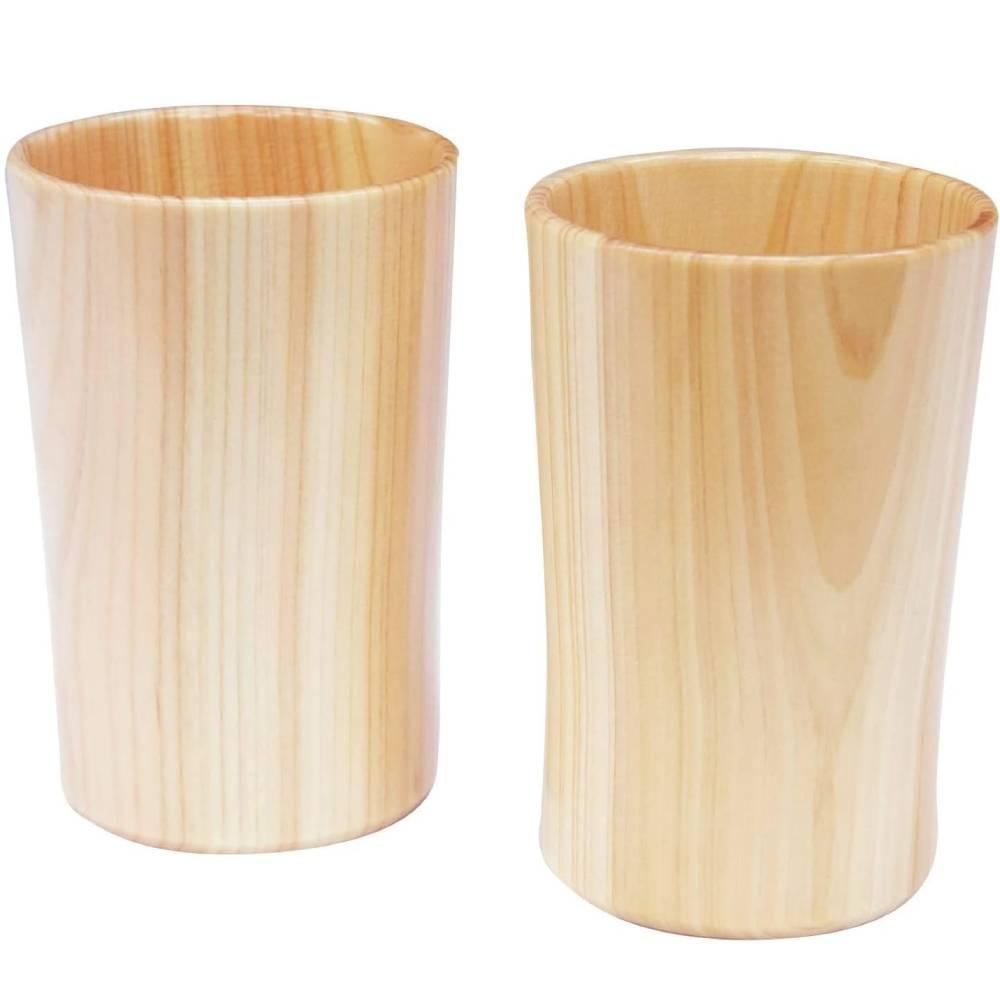 Handcrafted Hinoki Wooden Beer Cups Set of 2 – 160ml