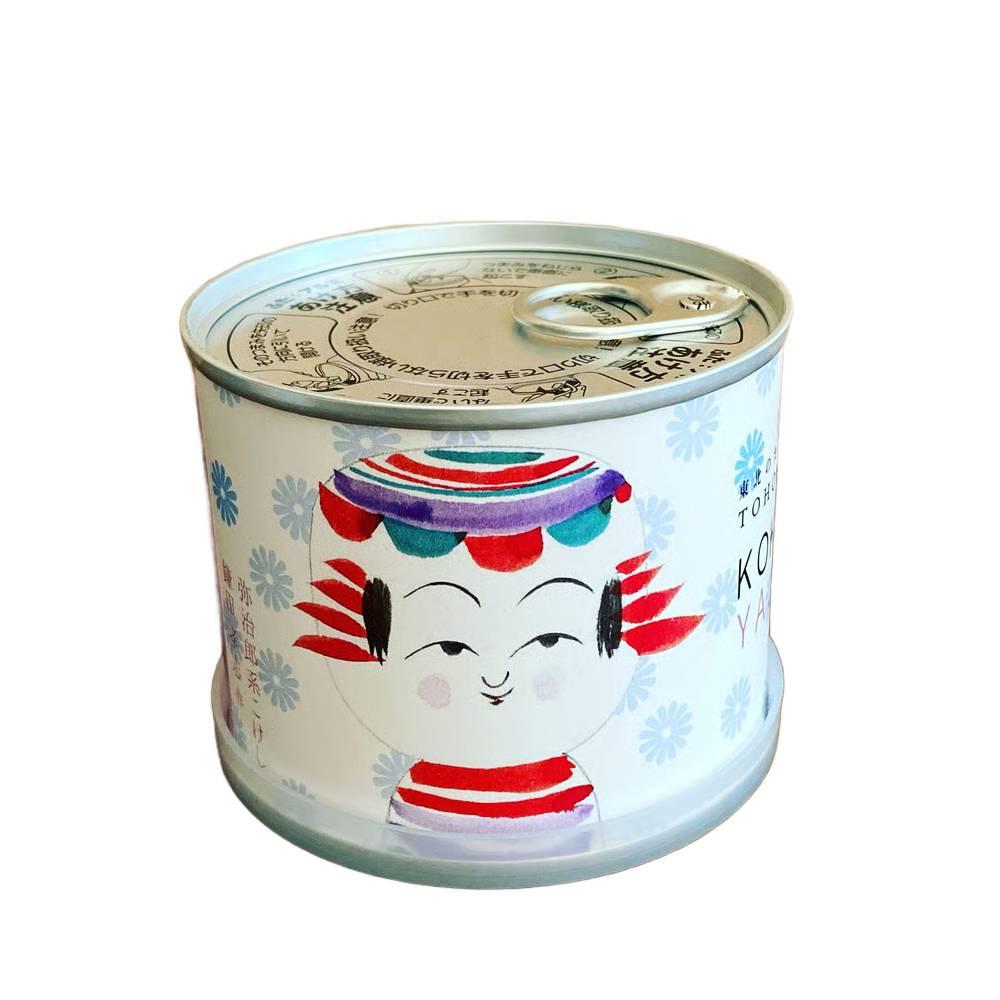 Handcrafted Japanese Kokeshi Doll in Collectible Tin – Flat Head