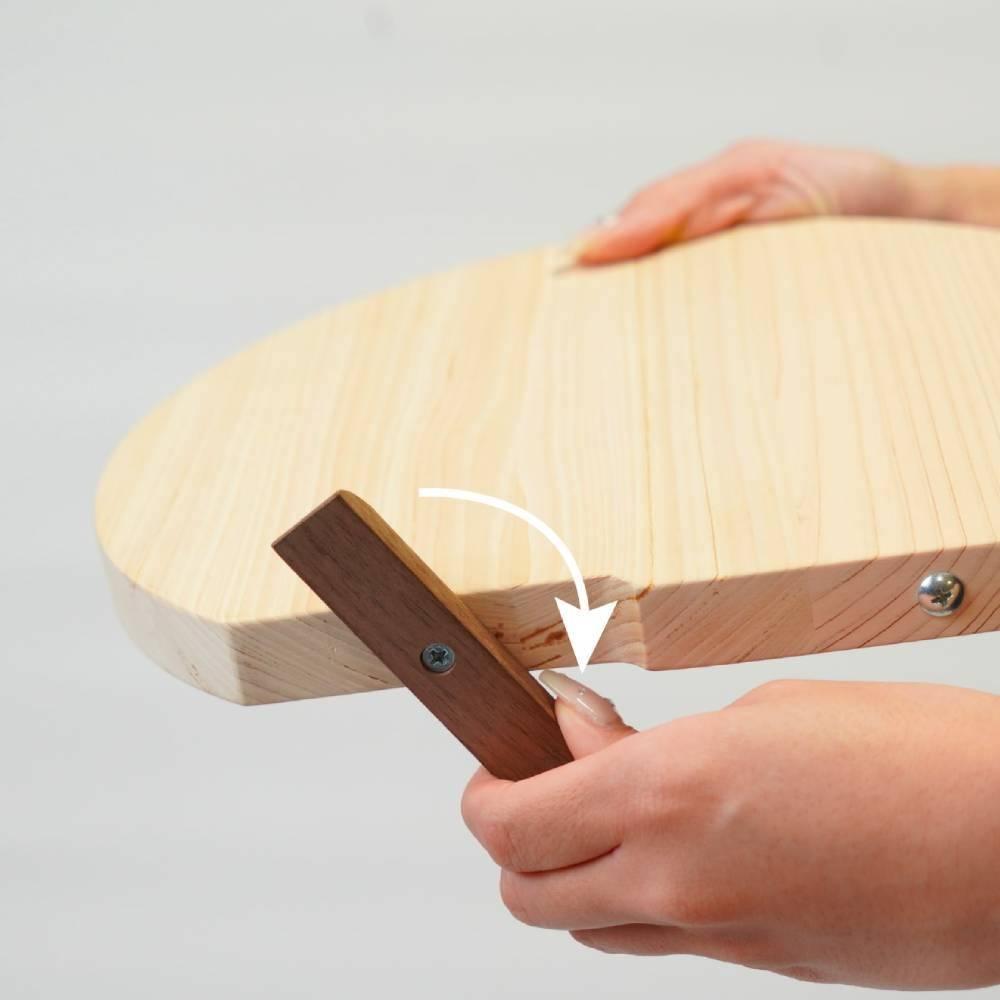 Handcrafted Self-Standing Hinoki Cutting Board with Walnut Base