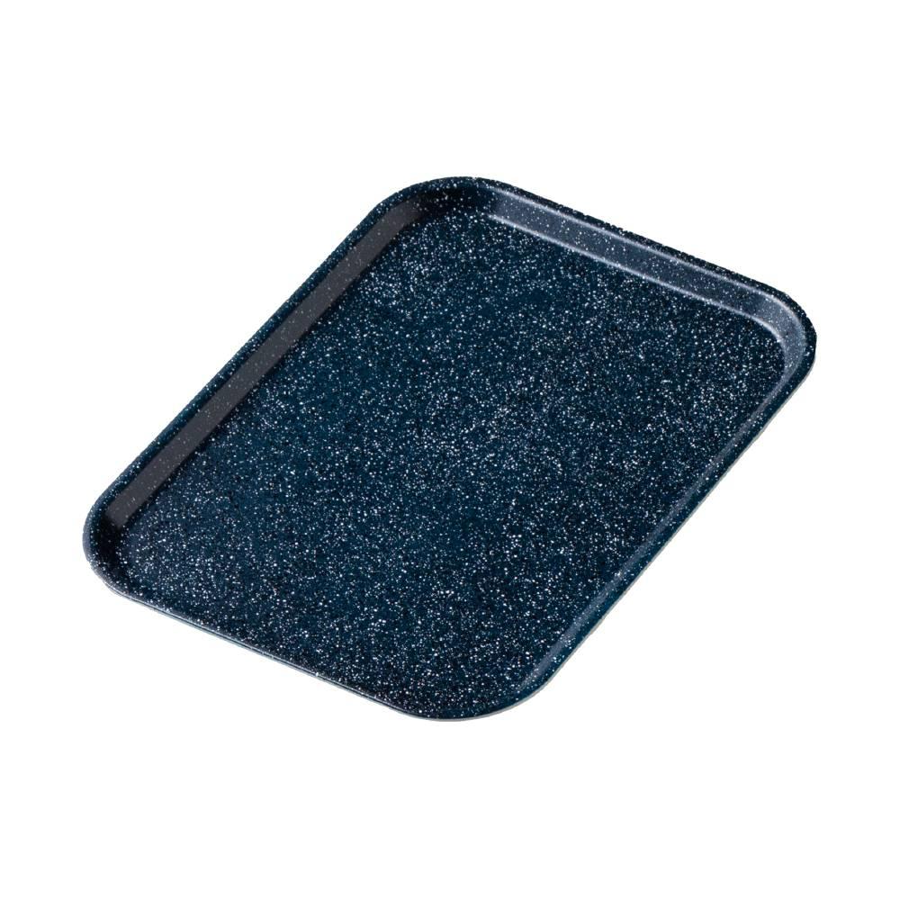Handmade Stone-Style Kishu Lacquerware Tray Non‑Slip Navy Blue