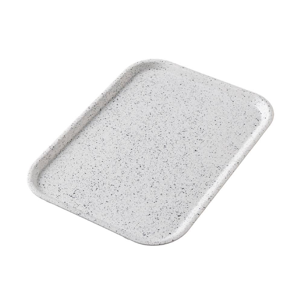 Handcrafted Stone-Style Kishu Lacquerware Tray – Non-Slip White Serveware