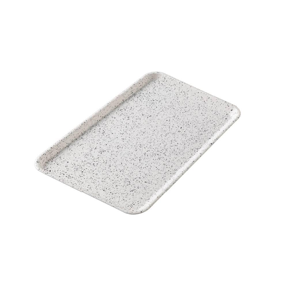 Handcrafted Stone-Style Kishu Lacquerware Tray – Non-Slip White Serveware