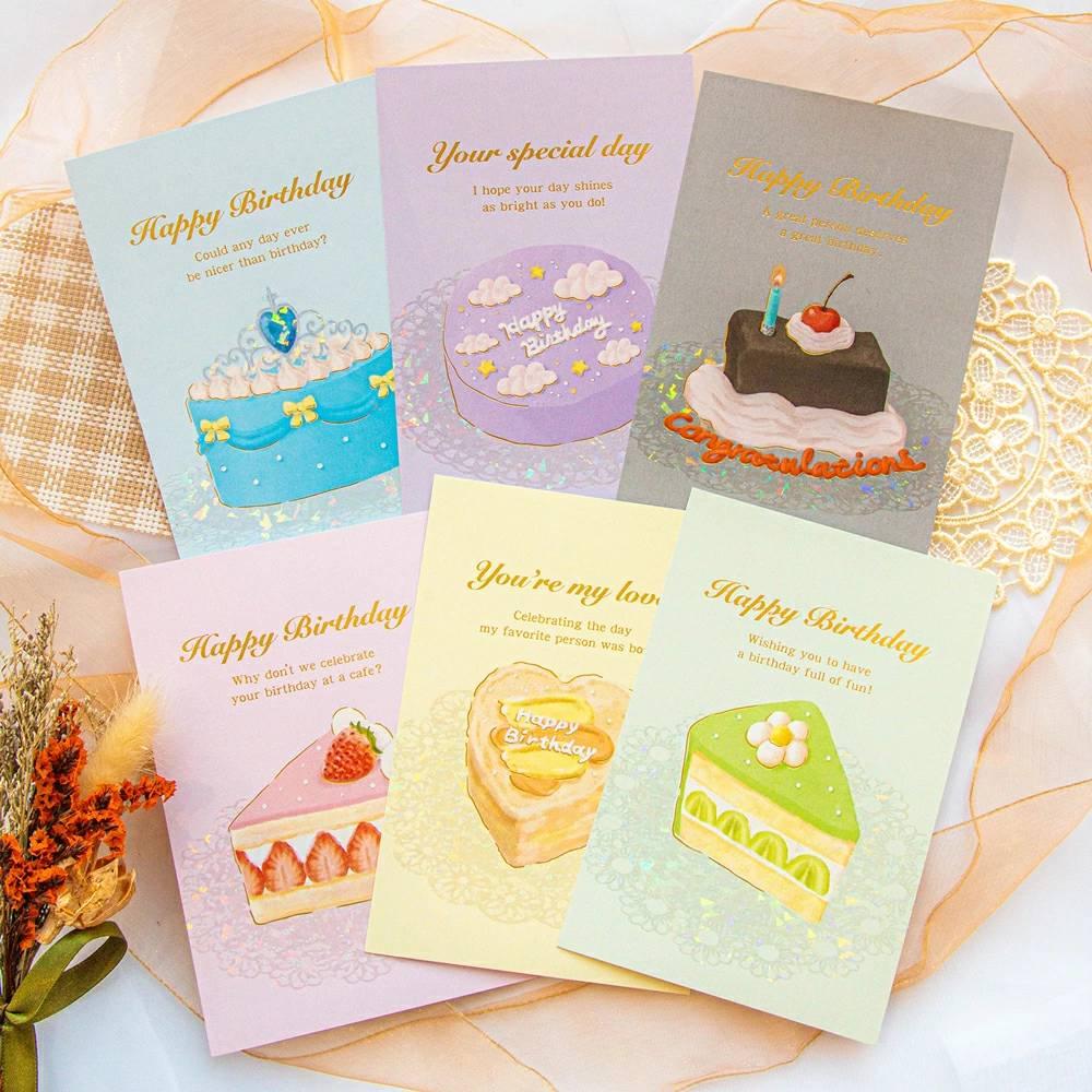 Elegant Gold Foil Birthday Card with Blue Crown Cake Design