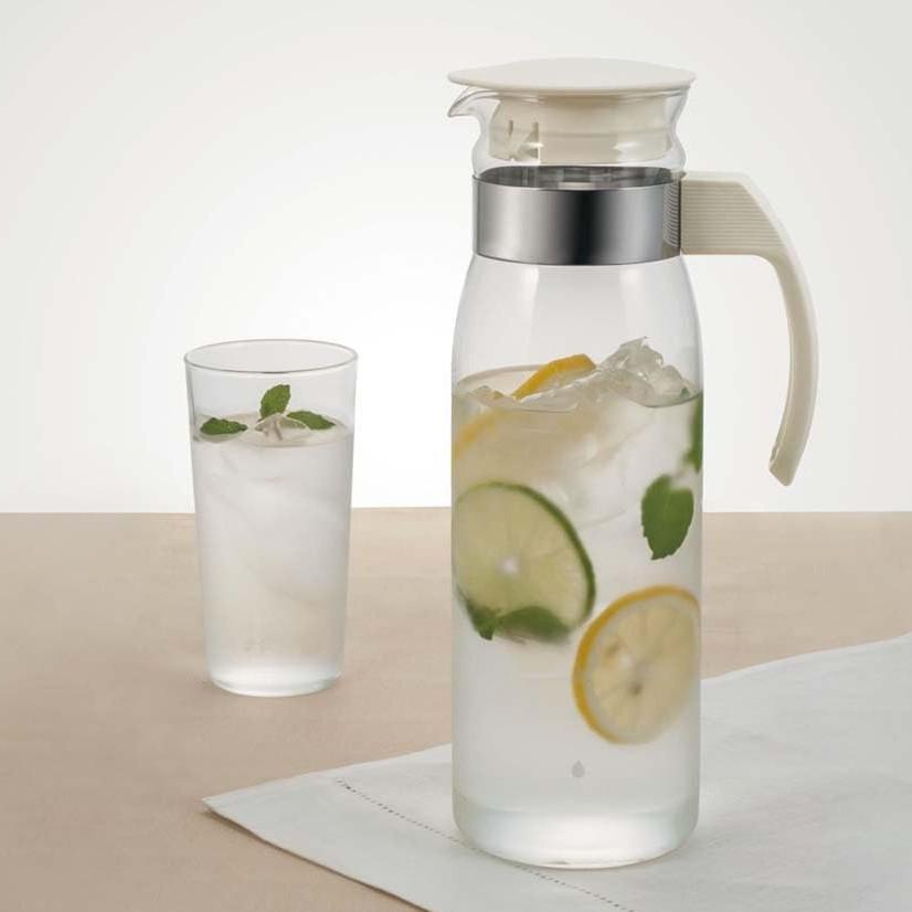 Hario Slim Refrigerator Glass Jug 1.4L Heat‑Resistant Space‑Saving Design