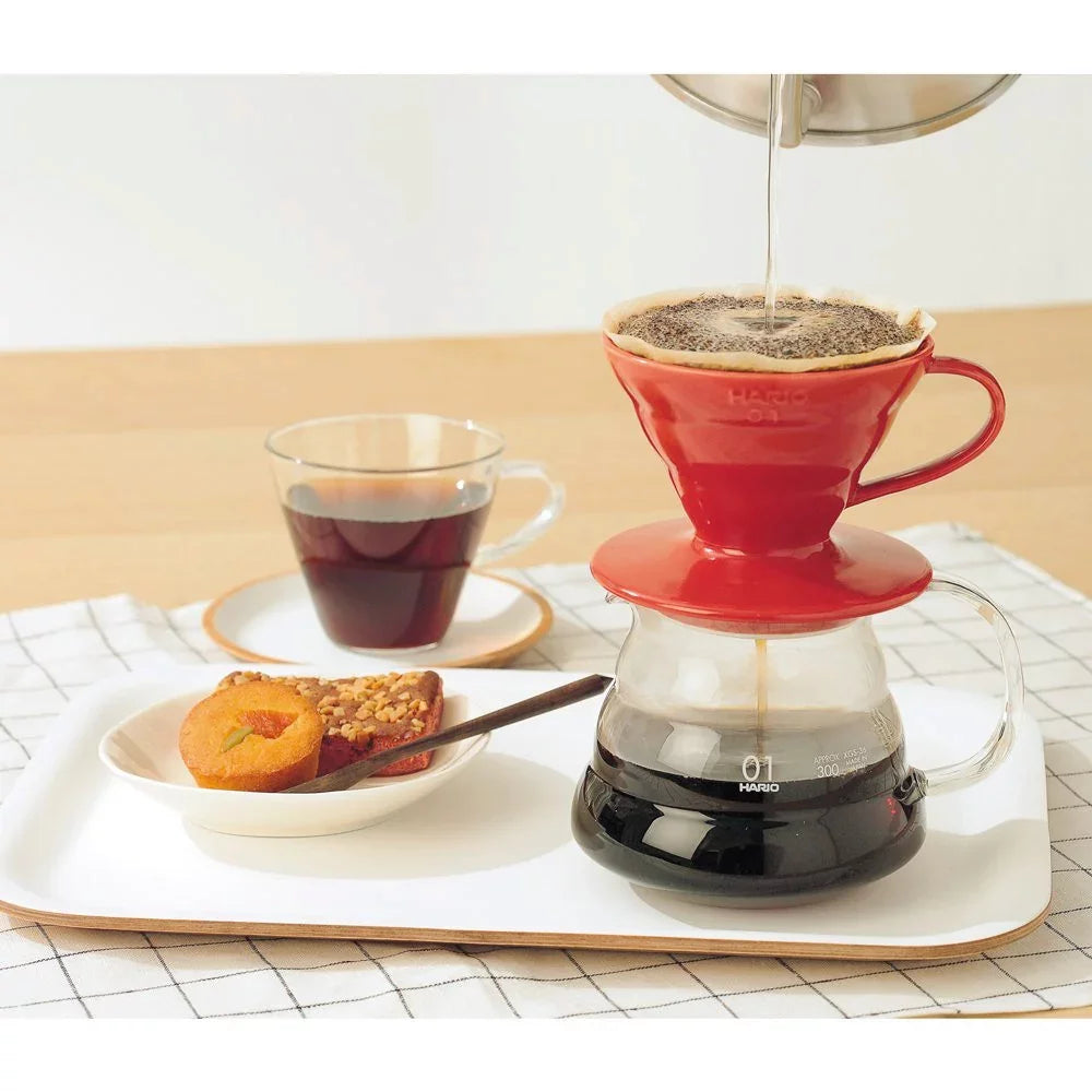 Hario V60 Red Ceramic Coffee Dripper for 1-4 Cups