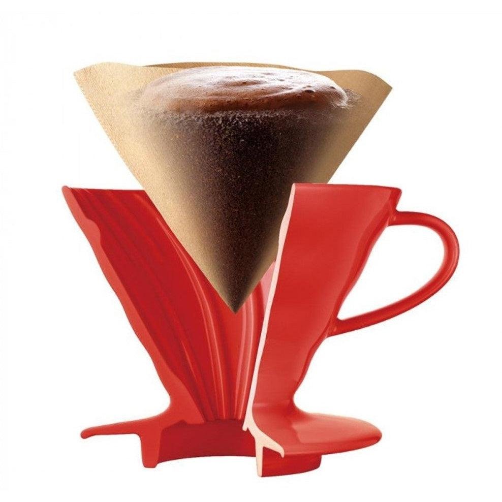 Hario V60 Red Ceramic Coffee Dripper for 1-4 Cups