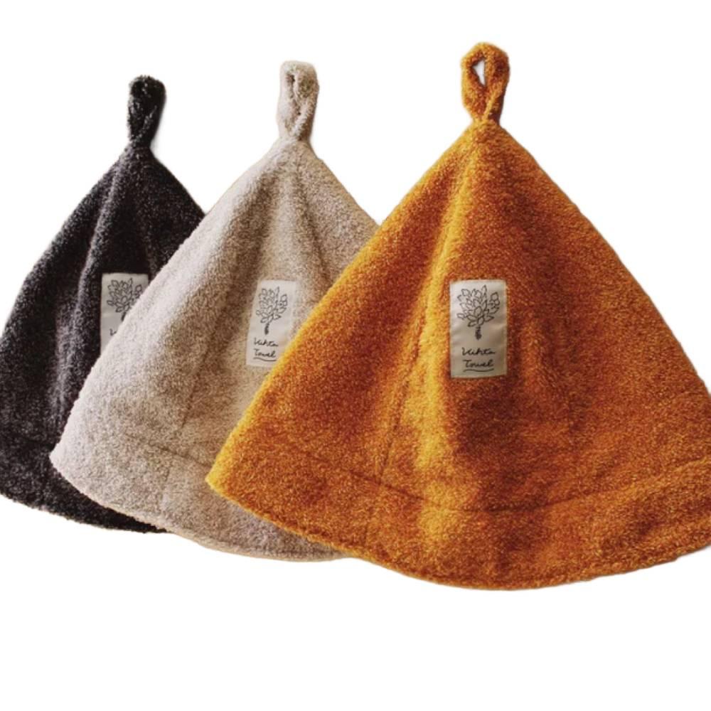 Hartwell premium Imabari sauna hat in a soft cotton-rayon blend featuring a matching waterproof storage case