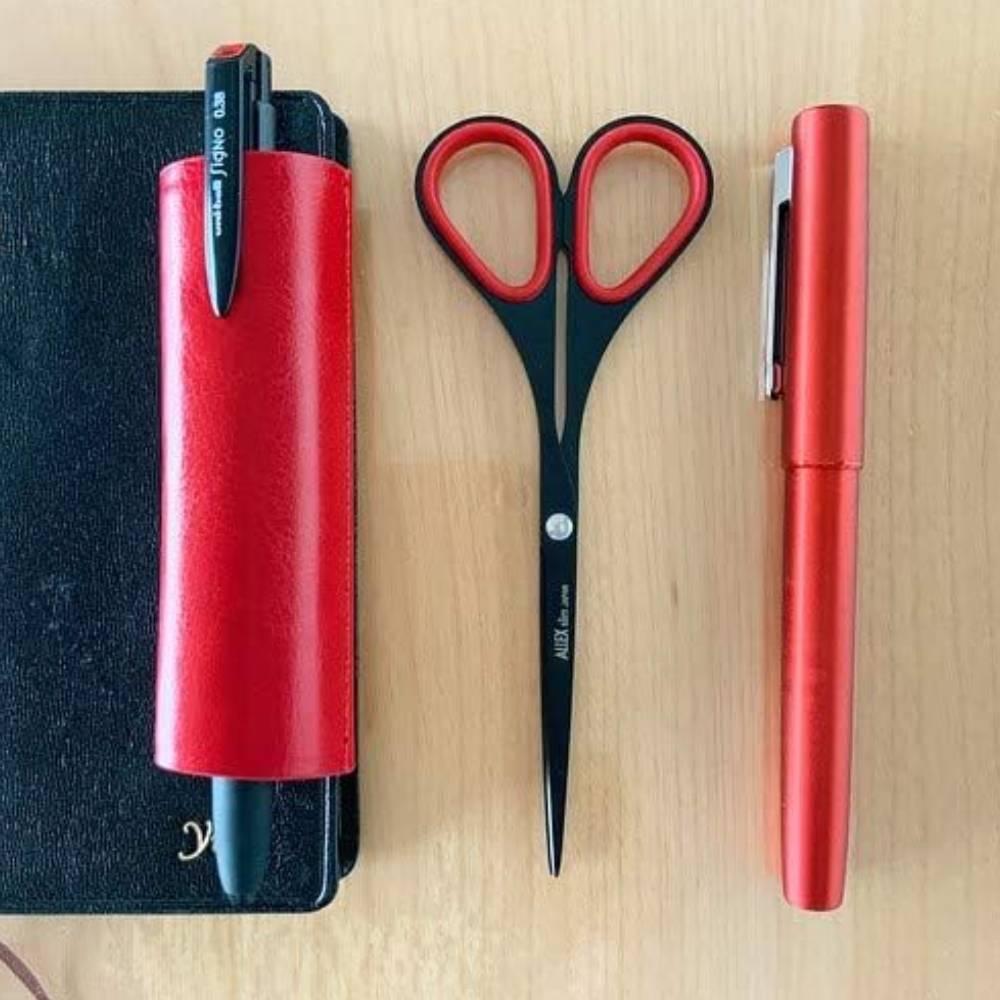 Hayashi Allex Fluorite Coated Red Scissors Compact Precision Cutting Tool