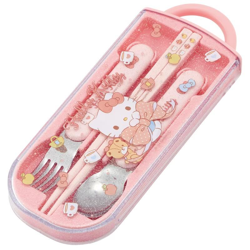 Hello Kitty Cutlery Set with Carry Case – Portable Dishwasher Safe