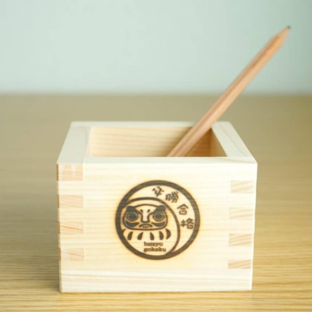Handcrafted Hinoki Masu Sake Cup – Daruma Design, Japanese Cypress