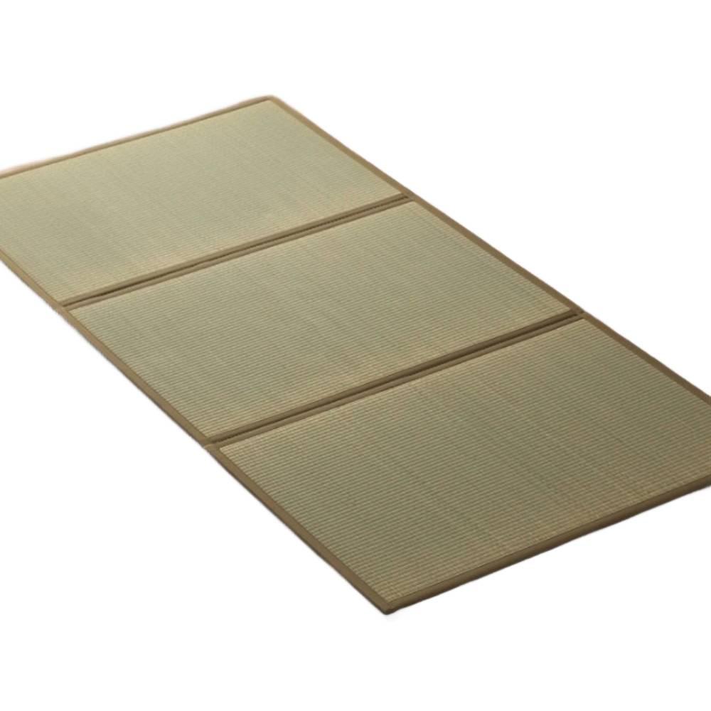 Ikehiko Double Japanese Tatami Mattress Set with natural green rush grass texture and anti-slip underlay
