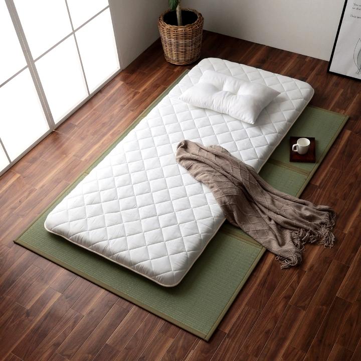 Ikehiko Double Japanese Tatami Mattress Set with Anti‑Slip Sheet