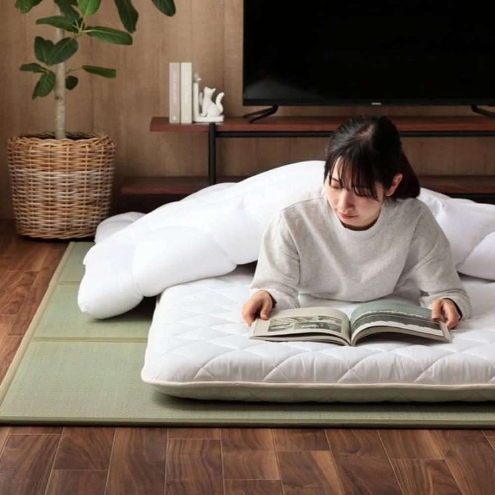 Ikehiko Double Japanese Tatami Mattress Set with Anti‑Slip Sheet