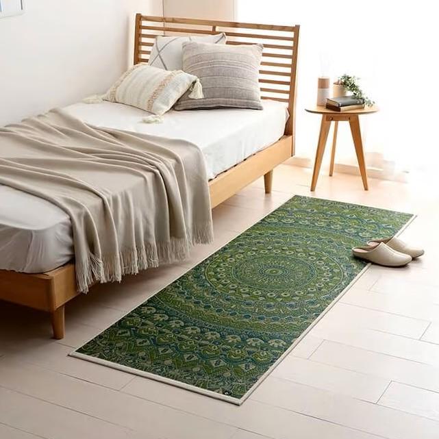 Ikehiko Green Mandala Rush Grass Tatami Yoga Mat 185cm