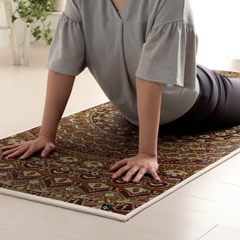Ikehiko Red Mandala Tatami Yoga Mat 185cm Natural Rush