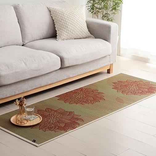 Ikehiko Igusa Tatami Yoga Mat with Lotus Flower Pattern – 185cm