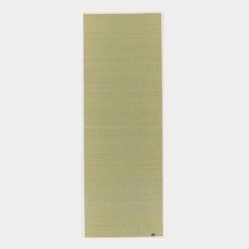 Ikehiko Natural Rush Grass Tatami Yoga Mat 185cm length showing traditional weave and green natural finish