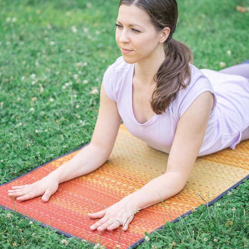 Ikehiko Premium Igusa Tatami Denim Yoga Mat 180cm Rainbow Design