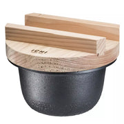 Ikenaga Cast Iron Small Rice Cooker with Wooden Lid