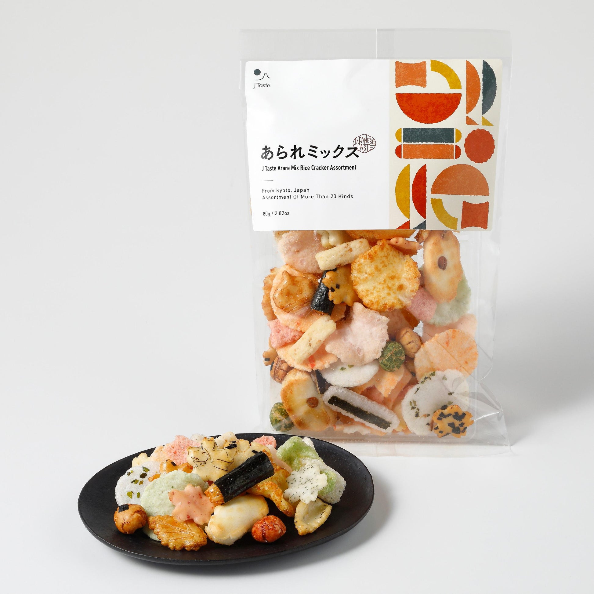 J Taste Arare Mix 20+ Japanese Rice Crackers Assortment Pack of 3