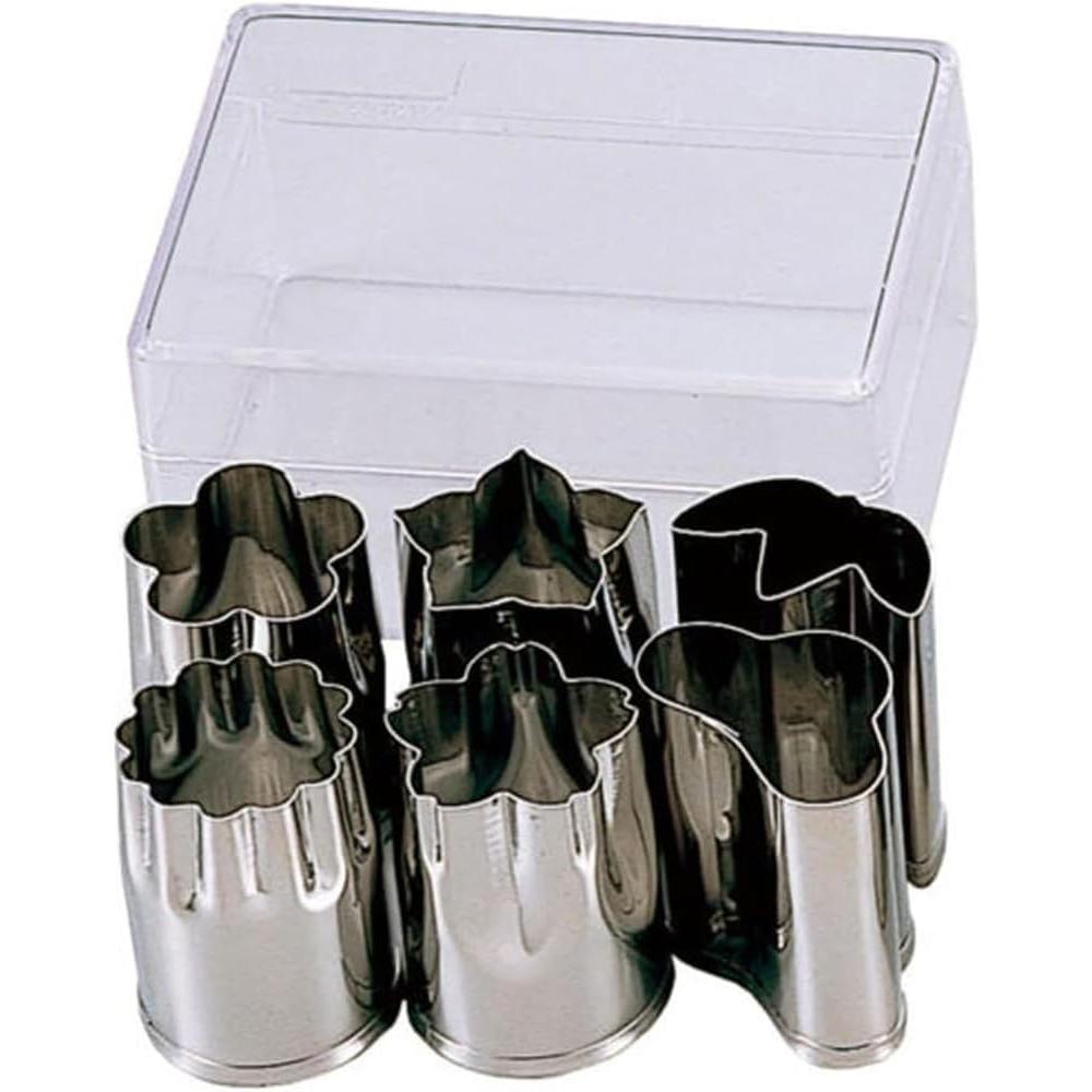 Japanese Decorative Steel Vegetable Cutters Set of 6 with Case