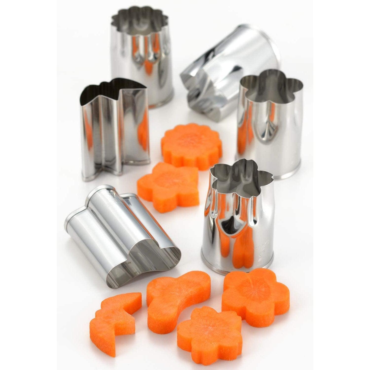 Japanese Decorative Steel Vegetable Cutters Set of 6 with Case