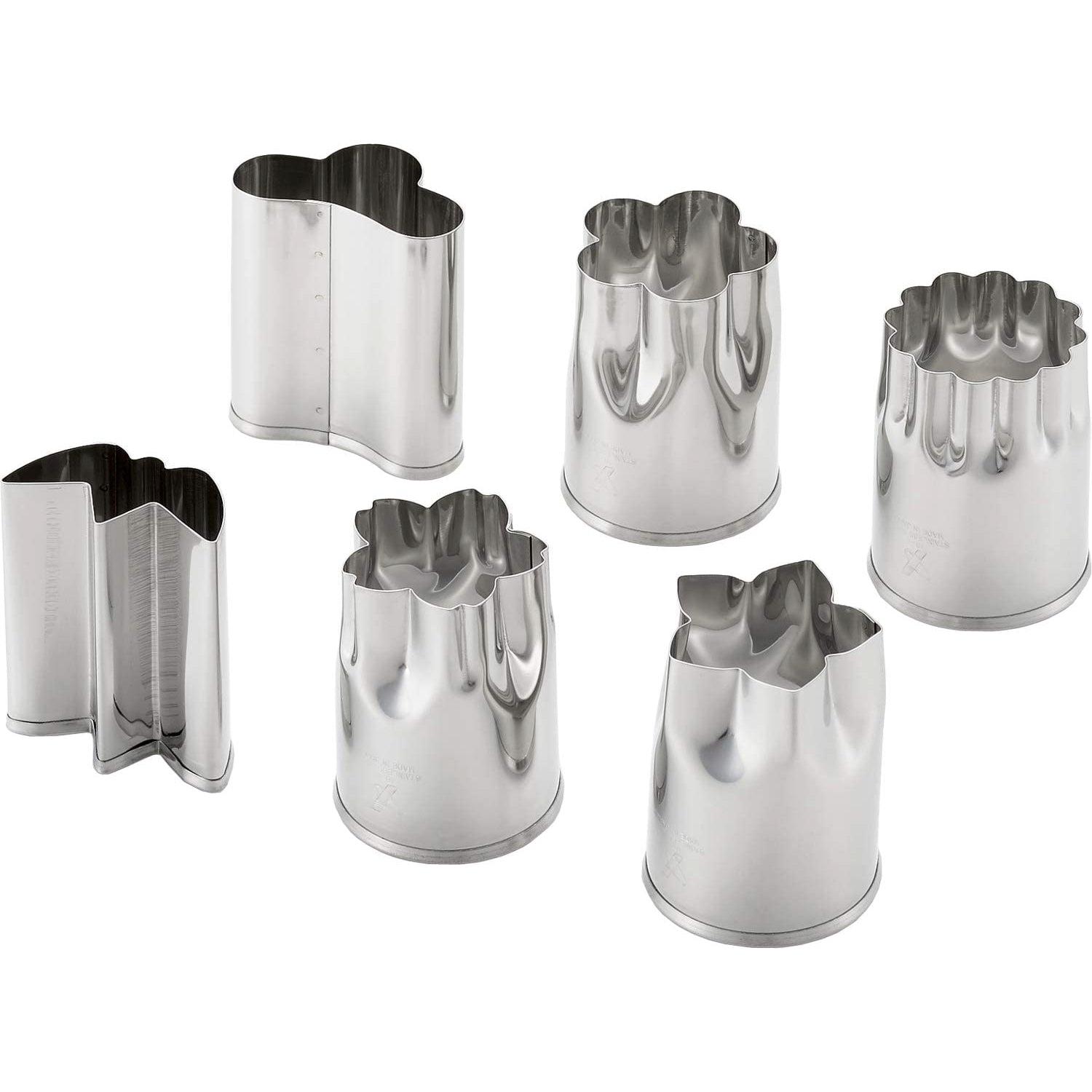 Japanese Decorative Steel Vegetable Cutters Set of 6 with Case