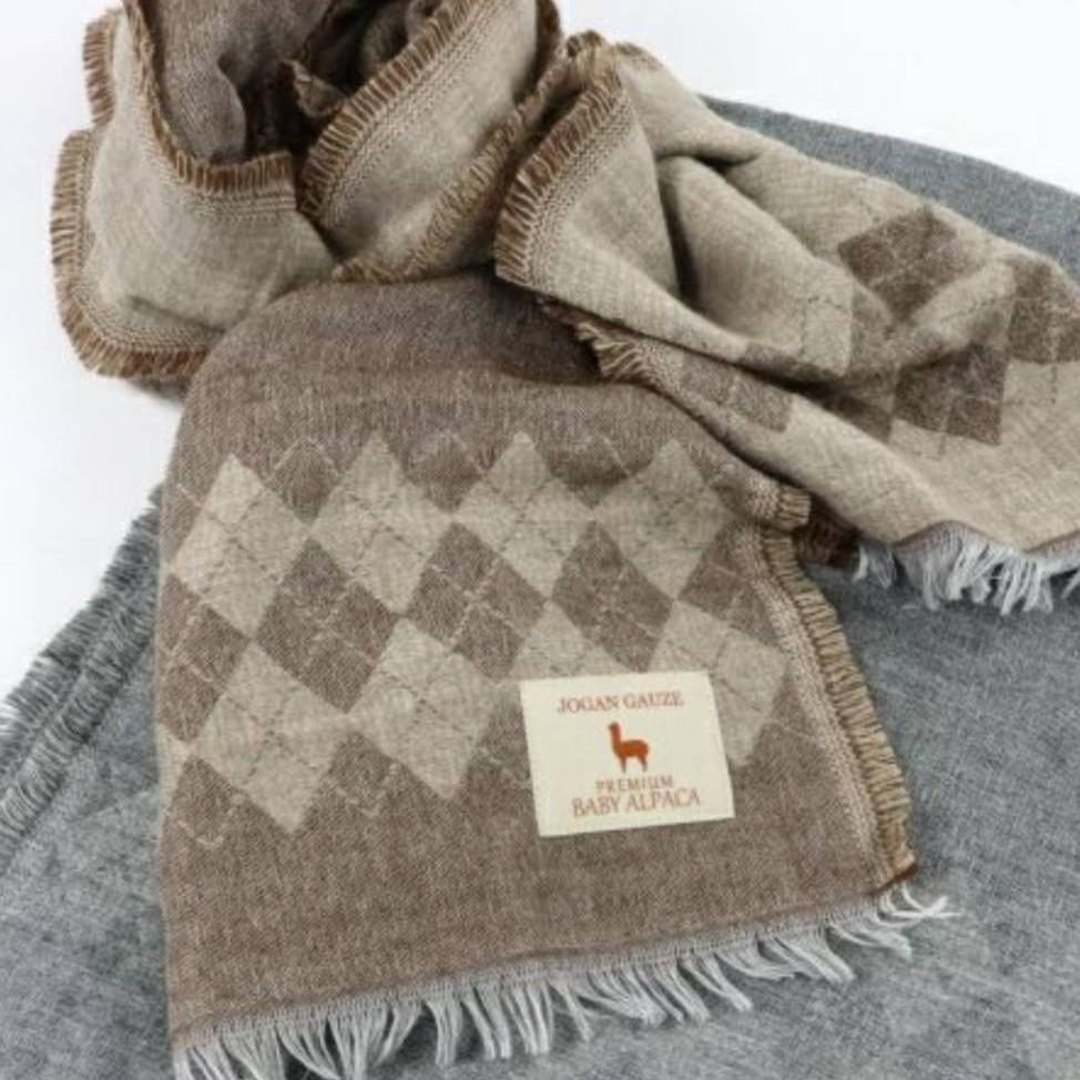 Jogan Ultra-Soft Baby Alpaca Wool Double-Layer Winter Scarf