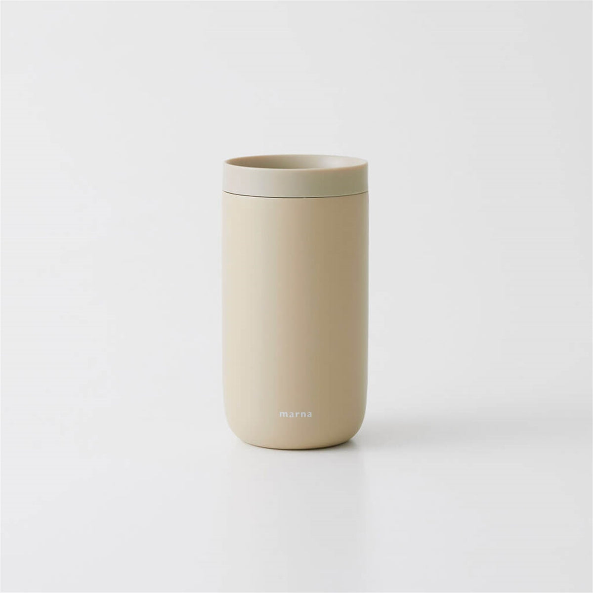 marna 360 Tumbler, 360 Tumbler 380 mL in Calm White or Clay Beige, Vacuum Double-Wall Stainless Steel That Keeps Drinks Hot or Cold, Hand Wash, Made in China, 7.8 x 7.8 x 15 cm and 225 g, Calm White or Clay Beige