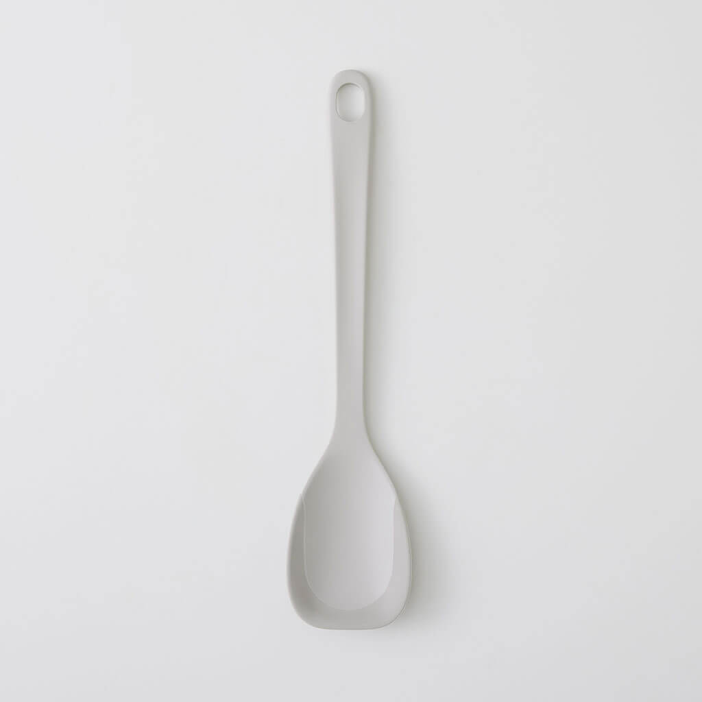 marna Spoon Spatula for Stir-Frying, Spoon Spatula for Stir-Frying in Dark Grey or Grey, Flat Handle and Silicone Edge That Follows the Pan Wall, Heat Resistant to 230 Degrees C, 29 cm Long, Made in China, 6.5 x 2.1 x 29.1 cm and 51 g, Dark Grey or Grey