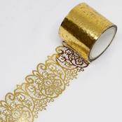 Kamiiso Gold Foil Lace Washi Tape – Clear 35mm Decorative